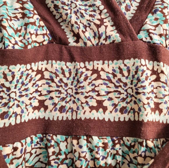 BCBG blue and brown floral pattern dress - Picture 7 of 8